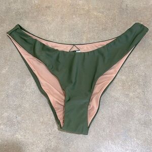 NWT J. Crew Curved Waist Cheeky Bikini Bottom Green Size M